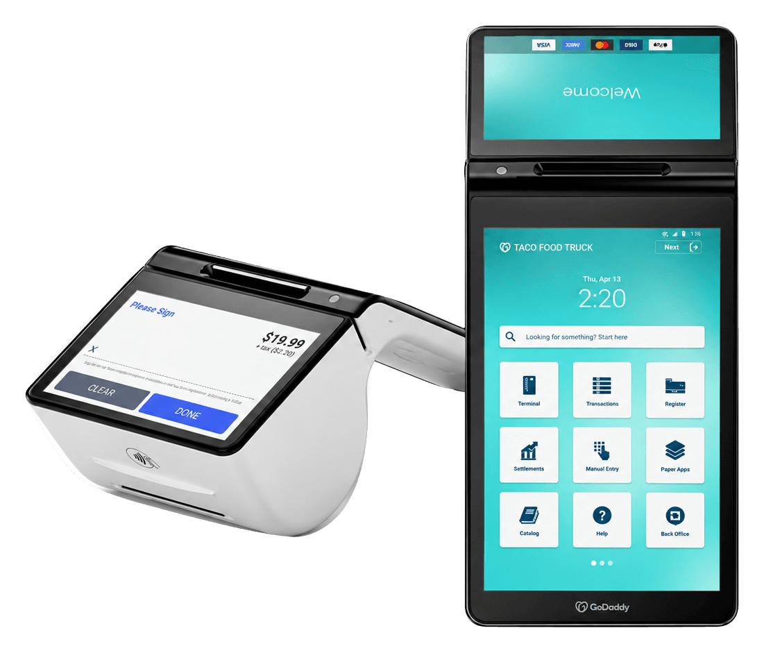 Poynt smart payment terminal with a customer-facing display